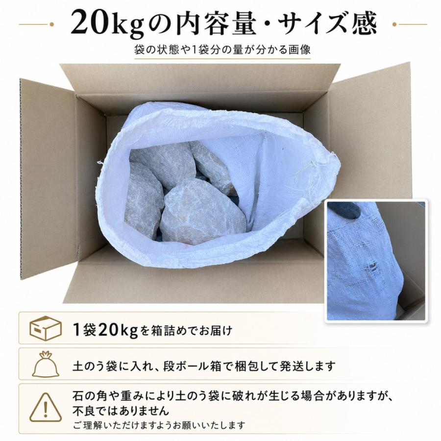 割栗石 国産 天然石 200kg 20kg×10袋 庭石 ロックガーデン ドライ