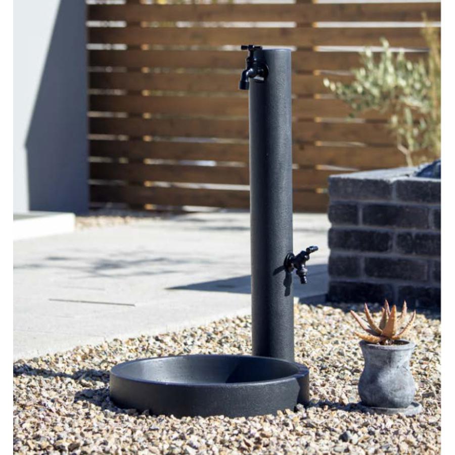 立水栓 水栓柱セット ミオポール 水栓柱 +丸型パン+ 蛇口 セット : 庭