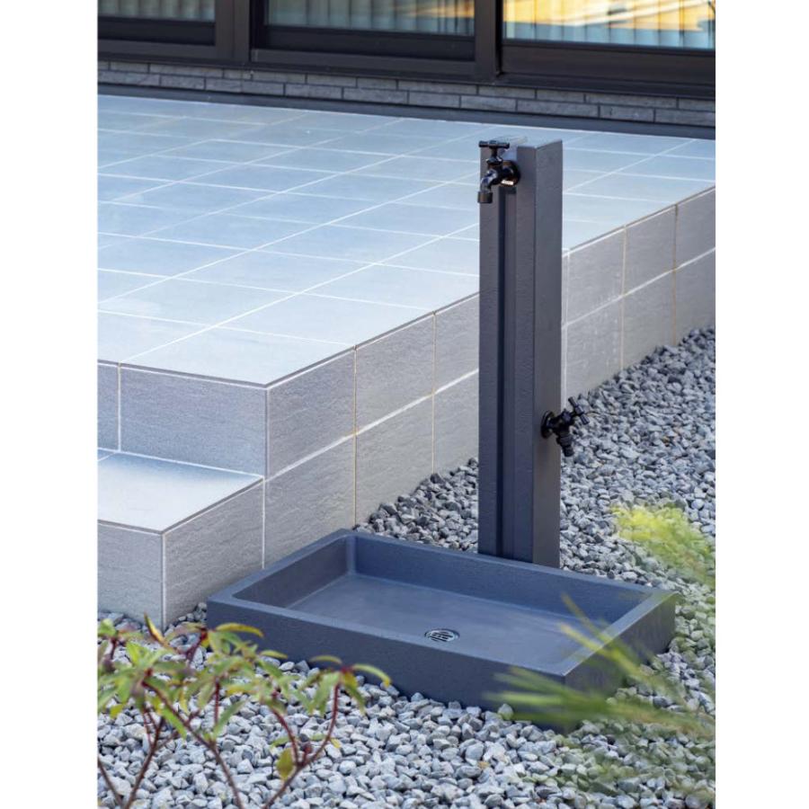 立水栓 水栓柱セット モノポール 水栓柱 +パン+ 蛇口 セット : 庭を