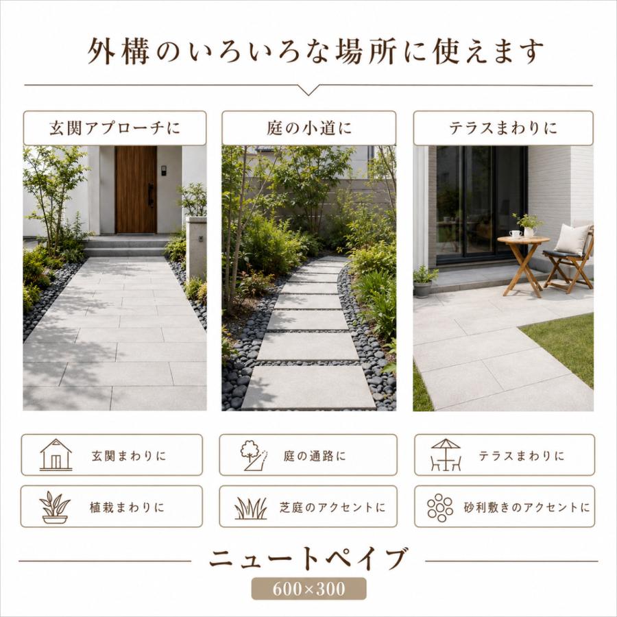 コンクリート平板 ニュートペイブ 600x300 40mm厚 長方形 敷石 舗装材