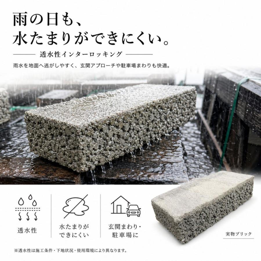 インターロッキング ブロック プラーガブリック 9個セット 透水性 60mm