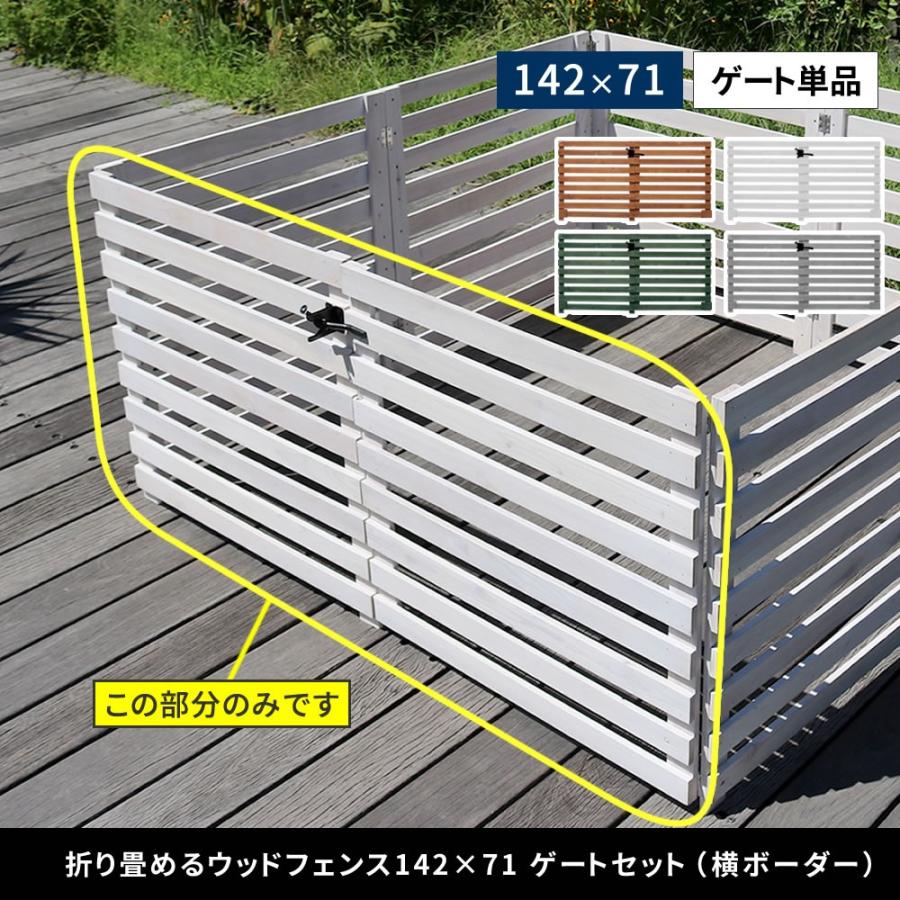 折り畳めるウッドフェンス ゲートセット(横ボーダー) WF-YKG : 庭を