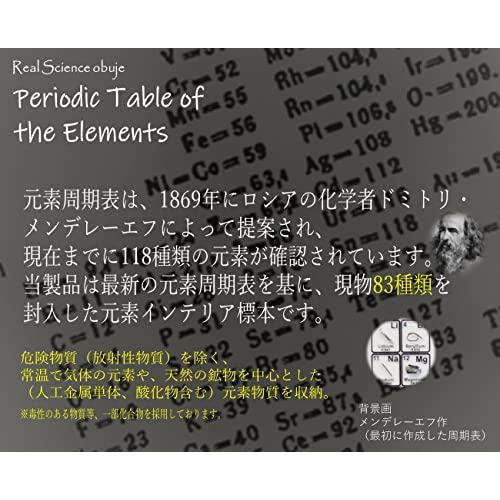 TumugiMart 元素周期表 ウォールナット台座 サイエンス オブジェ インテリア 元素周期表