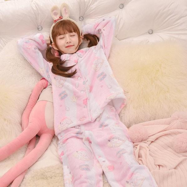 ゆめかわいい うさぎ もこもこ ピンク おねむなうさちゃんのふわふわパジャマ Morenotafurt Com