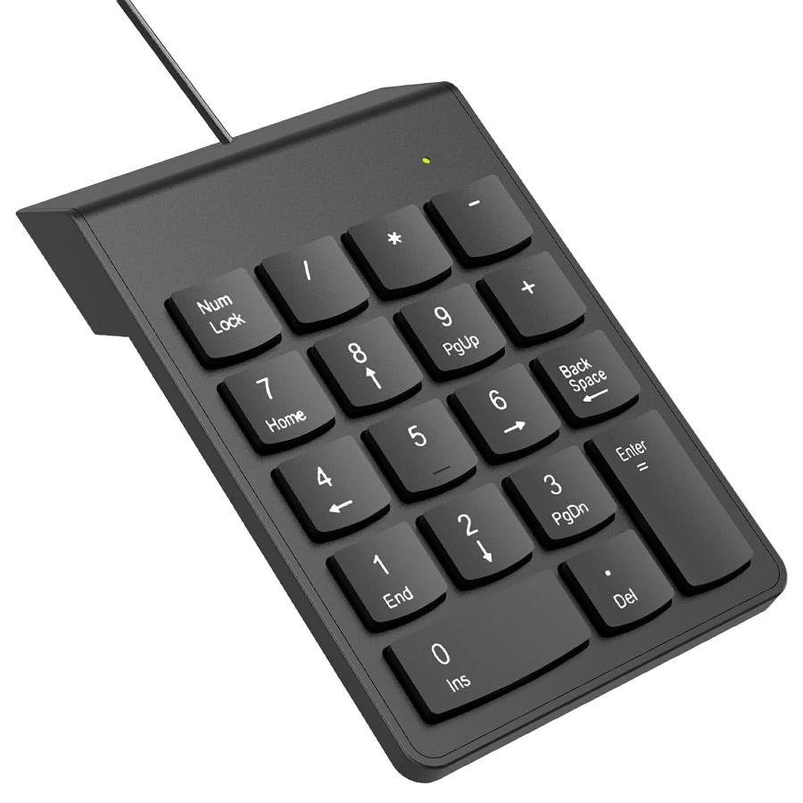 テンキー 有線 USB-A コンパクト 小型 スリム 軽量 薄型 防滴 USB接続