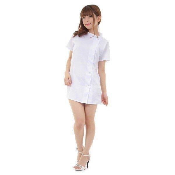 ナース服 コスプレ ナース 看護婦 衣装 コスチューム ナース服・帽子 2点セット 白 レディース ポイント消化 : ピザプラネット - 通販 ...