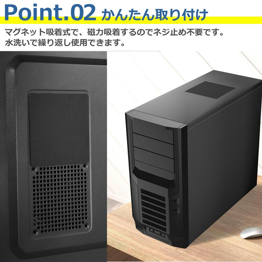防塵 フィルタ 2枚入り パソコン 自作 PC ケース ゲーミングPC ファン