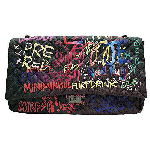 カラー グラフィティ プリント ショルダー プリント バッグ ビッグ キルト チェーン バッグ ファッション ラージ トラベル レディース チェーン バッグ ラグジュアリー ナッシュビルストア ハンドバッグ B08qztnmsl アウトレット長島 価格