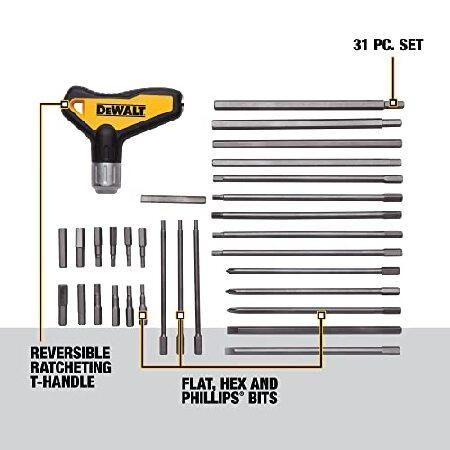 アダルト DEWALT Hex Key Wrench Set， Ratcheting. T-Handle Set， 31-Piece (DWHT70265)並行輸入