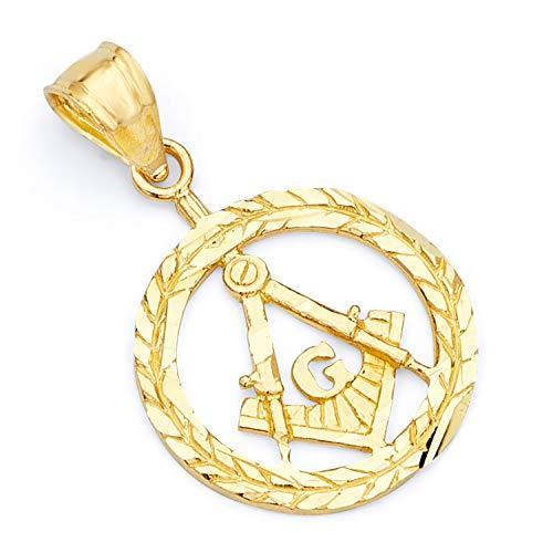 春のコレクション 14 Kイエローゴールドfreemasonフリーメイソンペンダント 世界の品々を豊富に取り揃えております メンズアクセサリー