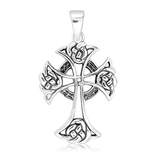 独特な 送料無料 Withlovesilver 925スターリングシルバーいぶし仕上げケルトクロスペンダント ネックレス ペンダント Hakosyo Com