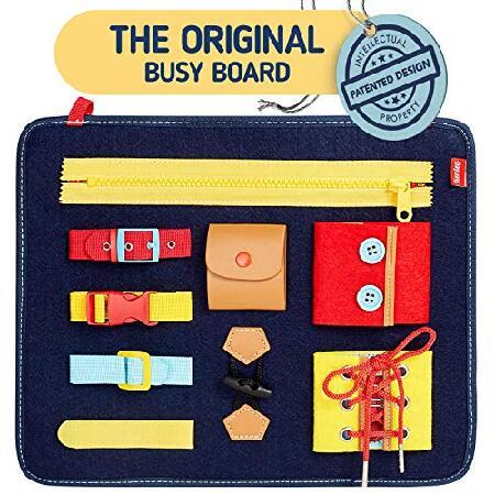 男の子向けプレゼント集結 for Board Activity Sensory Montessori - Board Busy Toddler Toddlers 4 3 2 1 for Toys Dress to Learn - Skills Motor Fine and Basic Develops - 知育玩具