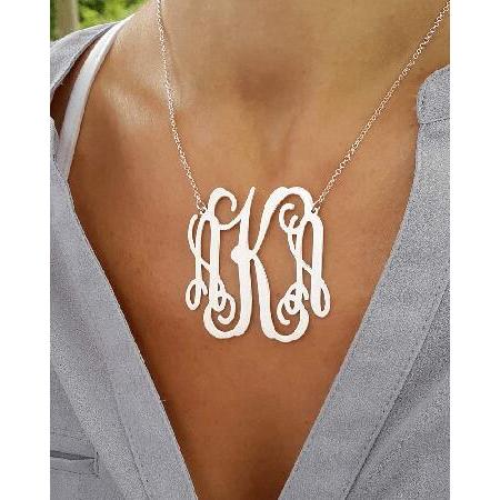 Statement Monogram necklace - Large Personalized Jewelry - 925