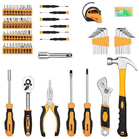 レビュー高評価 DEKOPRO 158 Piece Tool Set-General Household Hand Tool Kit，Auto Repair Tool Set， with Plastic Toolbox Storage Case並行輸入