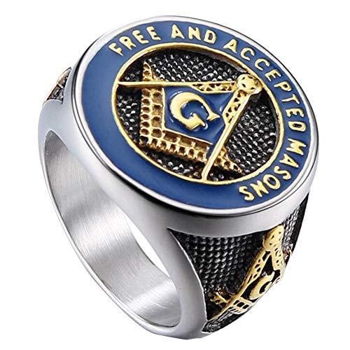 品質一番の フリーメイソンシグネットバンド チタンスチール メンズ フリーメイソンリング Excow 世界の品々を豊富に取り揃えております メンズアクセサリー
