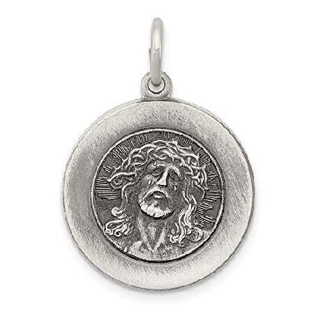 2022高い素材  Vintage Silver Sterling 925 Solid Antiqued 18mm x 25mm - Medal Charm Pendant Homo Ecce ネックレス、ペンダント