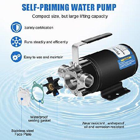 激安ファッション 12V Water Pump FLOWPAC 1/10 HP 330 GPH Water Transfer Pump With 3/4 inch Ports Suction Hose And Spare Parts Electric Water Pump Utility Pump-B並行輸入
