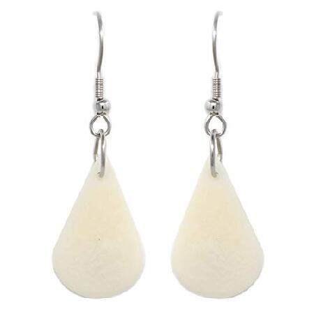 贈り物 Ivory Natural in Raindrops Earrings Tagua White Trade Fair Handmade イヤリング 贈り物 Ivory Natural in Raindrops Earrings Tagua White Trade Fair Handmade イヤリング