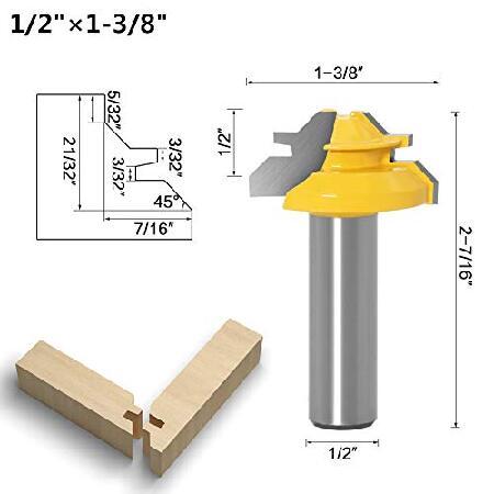 売れ筋新商品 Profession 45 Degree Lock Miter Router Bit 3-Piece Set， for 1/2”， 3/4”， 1” Cutting Height， 1/2 Inch Shank. Easy to Create Lock Miter Joint並行輸入