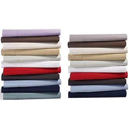 Silky-Soft 1800 Thread Count Heavy Egyptian Cotton Queen Size 6-PCs Luxury Bed Sheets Set (1 Fitted, Flat, Pillowcase) Fits 7-9" Deep Pock並行輸入