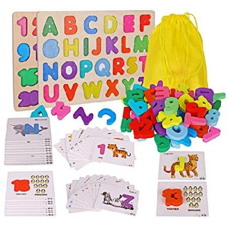 新作モデル Puzzles Number Alphabet & Word, Number, Letter, ABC ? Kids and Toddlers for Toys Montessori Learning Educational Preschool ? Cards Flash 知育玩具