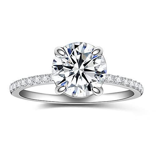 【激安】 ブライダル | 婚約指輪 CZ 模造 ダイヤモンド ラウンドカット 2カラット 記念日 レディー プロミスリング 指輪