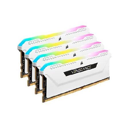 海外受注発注品 Corsair DDR4-3600MHz デスクトップPC用 メモリ VENGEANCE RGB PROシリーズ 32GB [8GB×4枚] CMH32GX4M4D3600C18W MM6593並行輸入