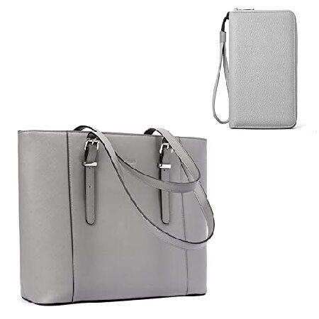 Bromen Women Briefcase 15 6 Inch レディースファッション Laptop Tote Bag ビジネスバッグ Grey Briefcase Bundle