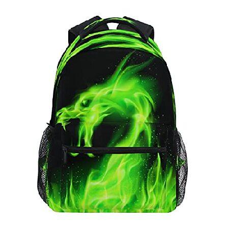【新作からSALEアイテム等お得な商品満載】 Fire Women Men Teens for Bags School Daypack Laptop Travel Backpacks Dragon リュックサック、デイパック