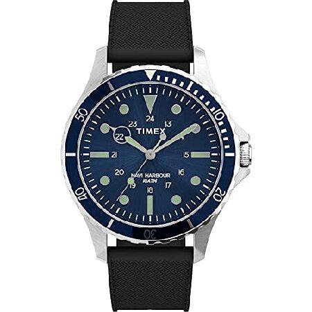 豊富なギフト 20 Black, Strap, Silicone Quartz Steel Stainless 41mm XL Navi Men's Timex Casual TW2U55700VQ) (Model: Watch 腕時計