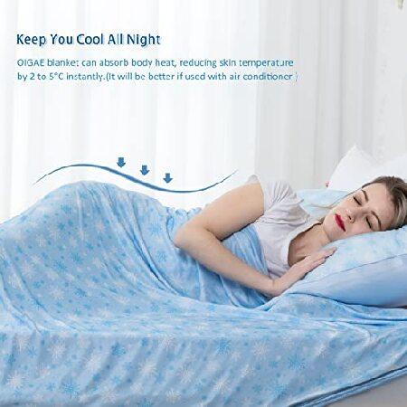 OIGAE Cooling Blanket with Double Sided Cold Effect Bed Throw for Hot Sleepers Night Sweats,Japanese Q-Max 0.5 MICA Cooling Fiber,Skin-Frien並行輸入品