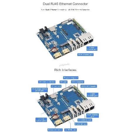 インテル株式会社 WIFI6 Dual ETH Mini-Computer for Raspberry Pi Compute Module 4(NOT Included) M.2 E Key Slot Gigabit Ethernet Port USB2.0 HDMI MIPI DSI FPC C並行輸入品