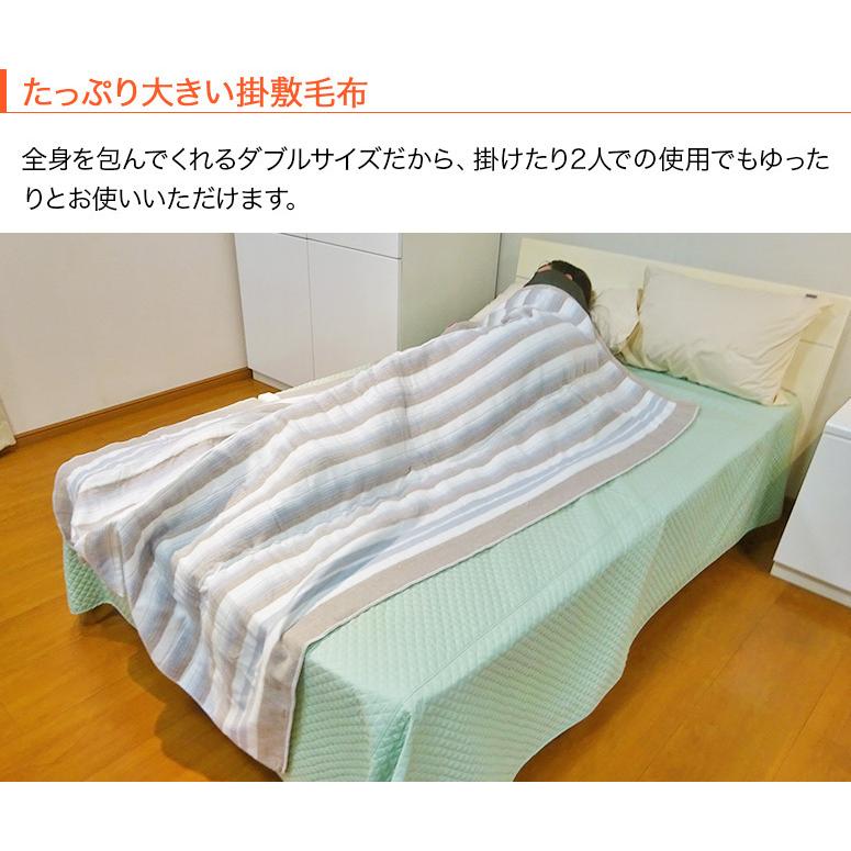 お買い得2個セット洗える 電気掛敷兼用毛布 ダブルサイズ 188×130cm  