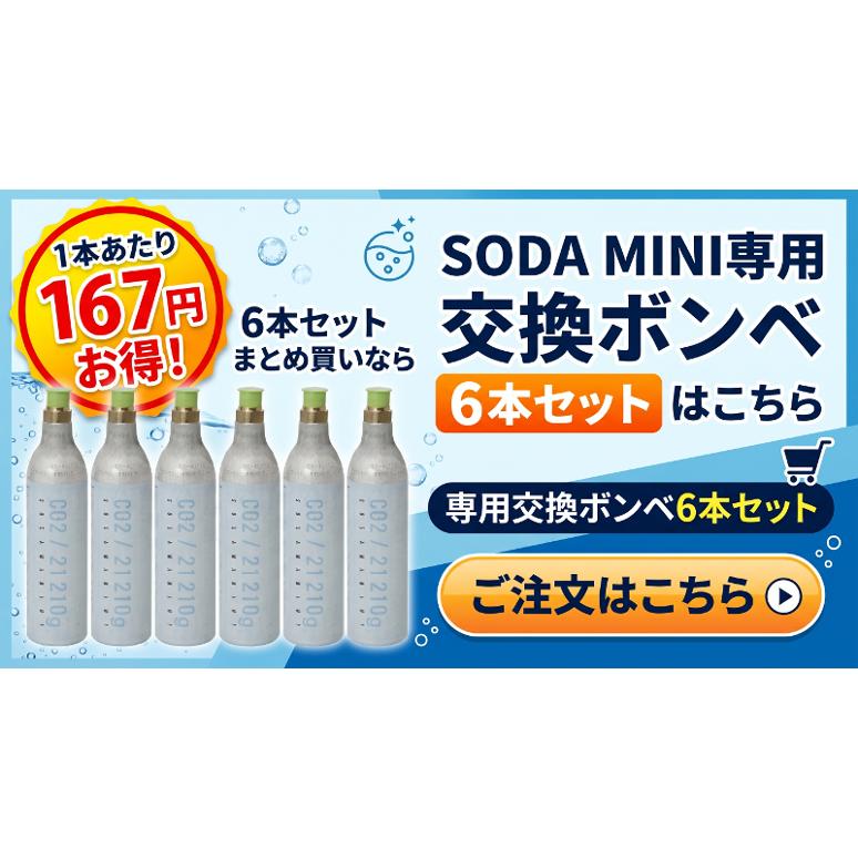 slim SODA 炭酸水メーカー 本体とボンベ3本 3本セット ソーダミニ ソーダミニII専用 交換用 炭酸ガスボンベ SM3002