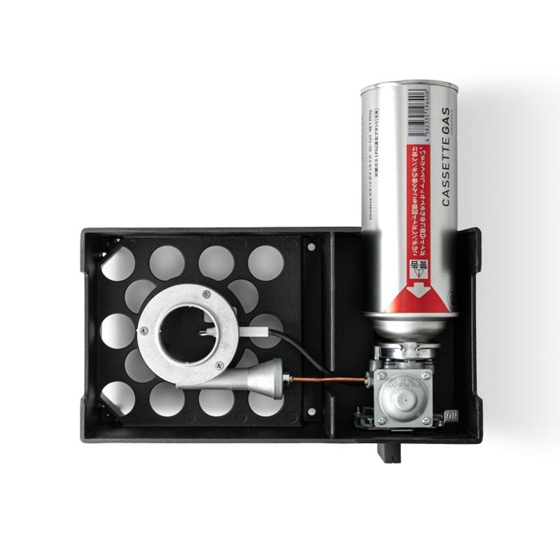 フルアルミダイキャストボディ 小型カセットコンロ ブラック