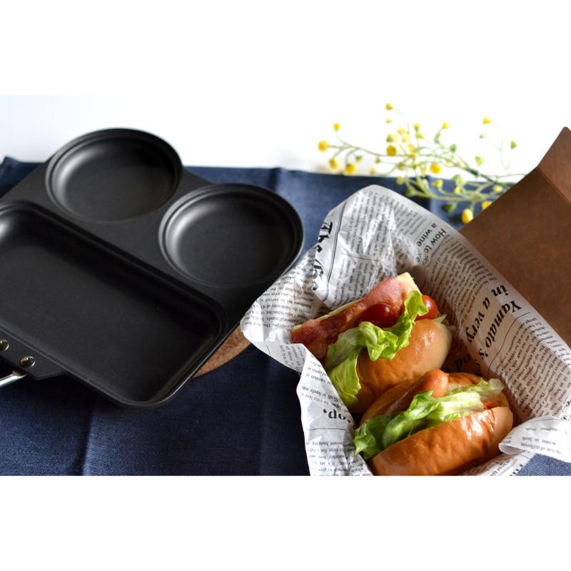 3つの仕切り付き アルミフライパン まるまるしかくパン IH対応 ガス火