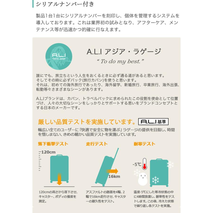 超軽量 ハードキャリーケース フレームタイプ 国内線機内持ち込み Sサイズ 2〜3泊程度 36L 油圧式ハンドル搭載 ALI-5088-18 アジアラゲージ_20