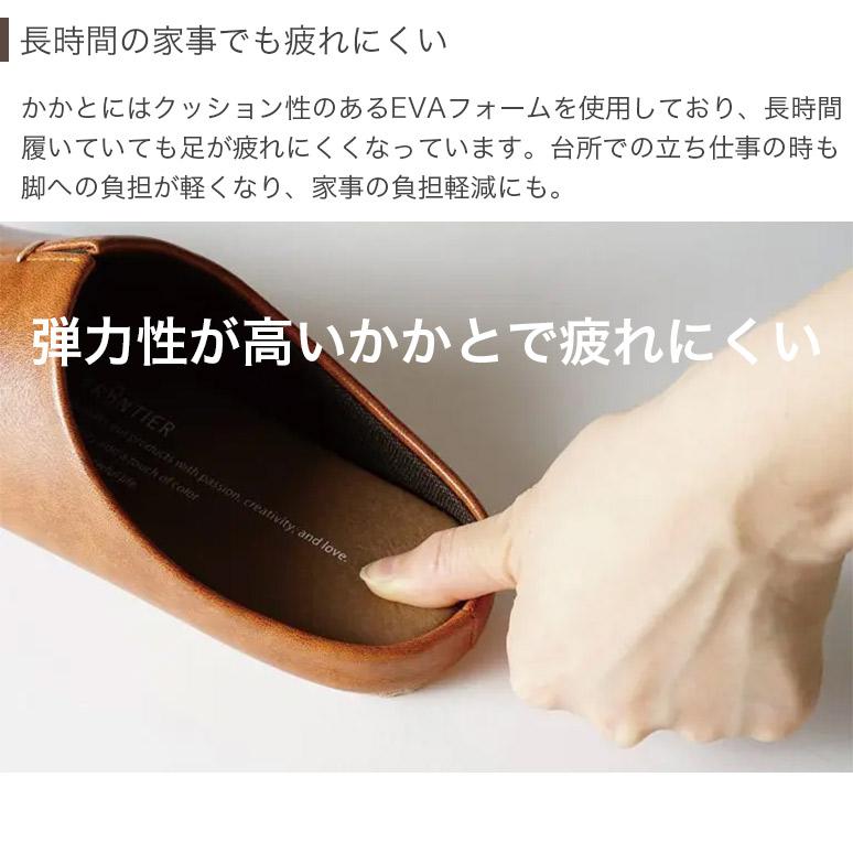 room's レザー調 合皮 スリッパ ルームシューズ Sサイズ 21.5cm〜22.5