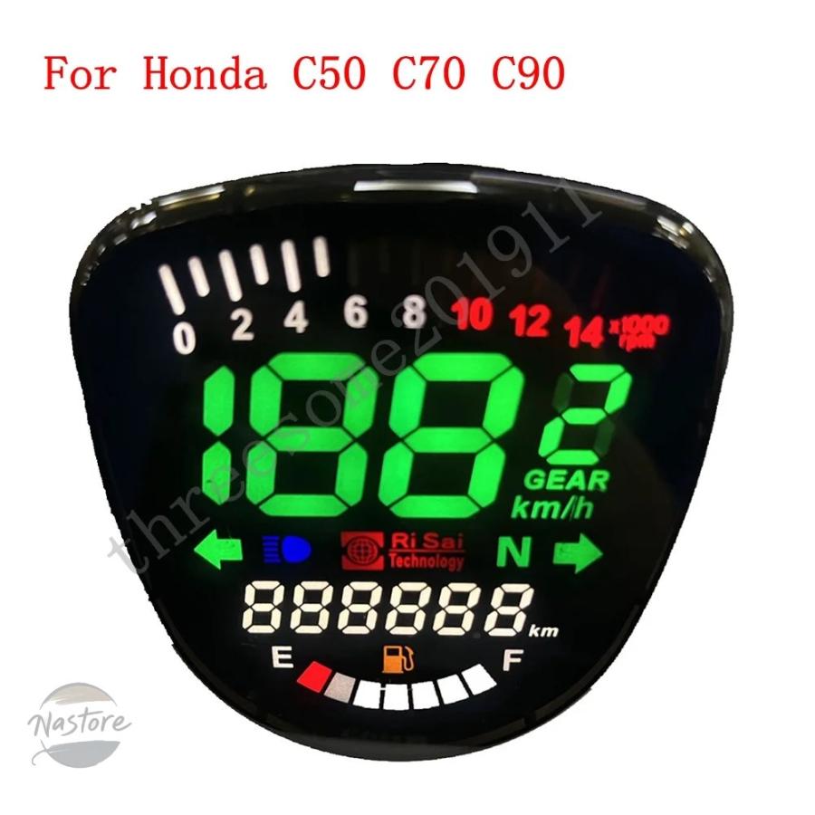 【新品未使用】スーパーカブ高機能デジタルメーター　C50 C70 C90 並行輸入品 ホンダ スーパーカブ C50 C70 C90 用 オートバイ LCD