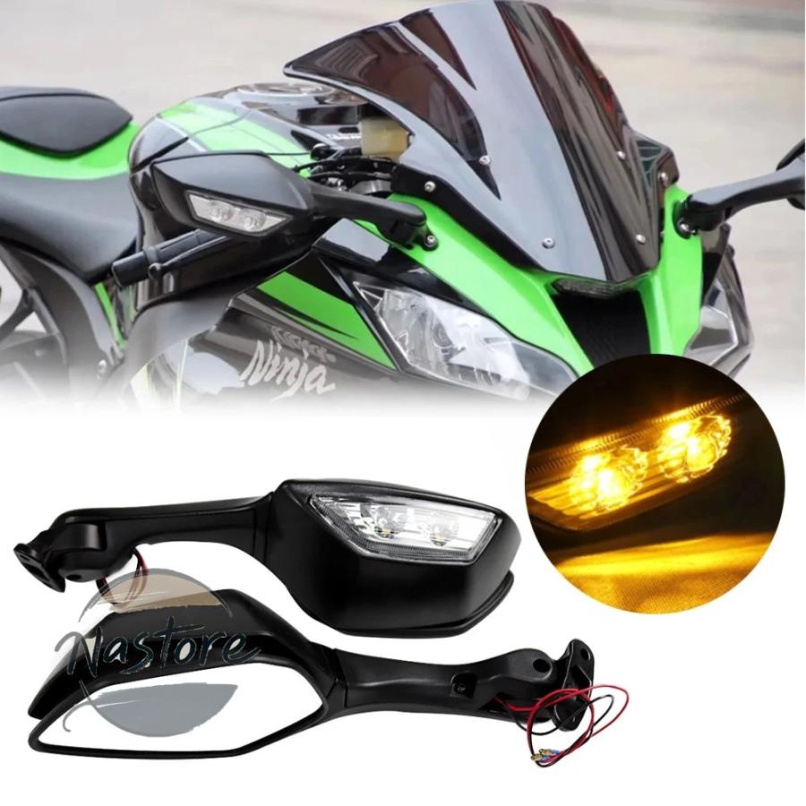 並行輸入品 h2 バイク ミラー ウィンカーライト バック ニンジャ zx 10r 2011 2015 2016 2020 2014 カスタムパーツ 部品 アクセサリーの画像