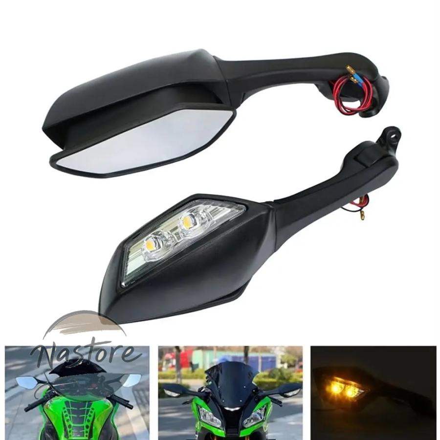 並行輸入品 h2 バイク ミラー ウィンカーライト バック ニンジャ zx 10r 2011 2015 2016 2020 2014 カスタムパーツ 部品 アクセサリーの画像
