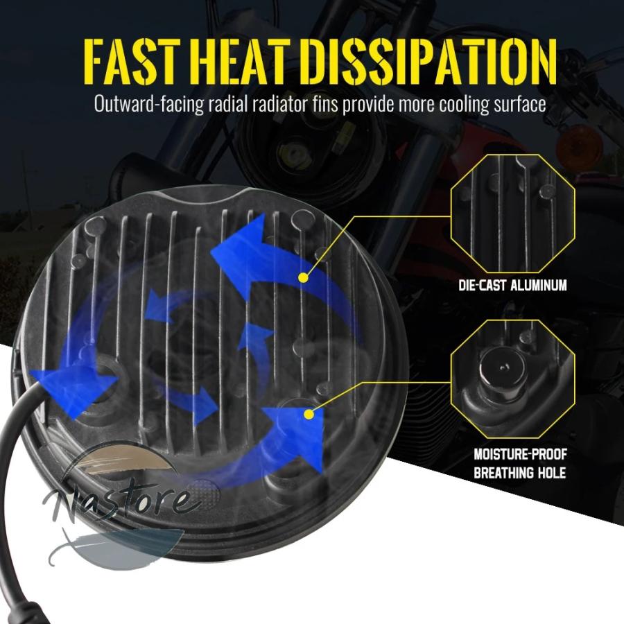 並行輸入品 バイク ヘッドライト 5 3/4インチ led ヘッドランプ 5.75インチ faro moto ライト カスタムパーツ 部品 アクセサリー_16