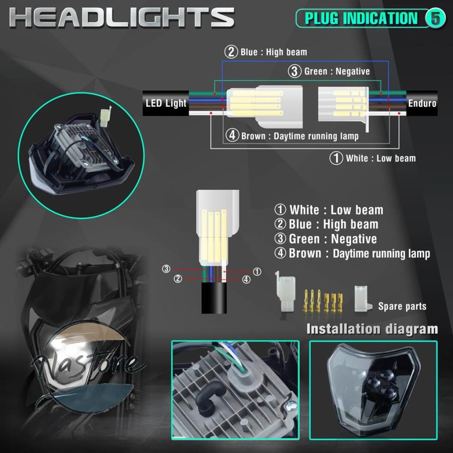 ブランド登録なし - 並行輸入品 自動二輪車 前照灯 上端 第一人者 x 原動機 led ともし火 照明ランプ スーパーモトフェアリング ktm exc sxf マクスウェル ダート カスタム一部分 部分品