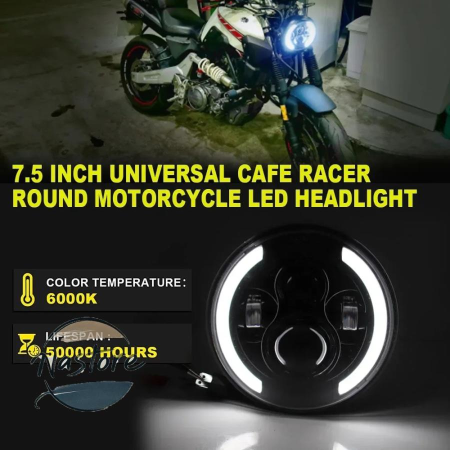 並行輸入品 バイク ヘッドライト ヘッド ライト 7インチ led drl ランプトライアンフカワサキ カワサキ 7.5 インチランプハウジング カスタムパーツ 部品_8