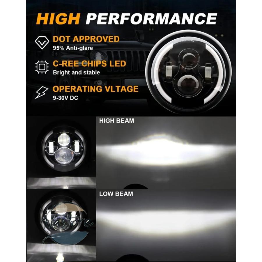 並行輸入品 バイク ヘッドライト ヘッド ライト 7インチ led drl ランプトライアンフカワサキ カワサキ 7.5 インチランプハウジング カスタムパーツ 部品_9