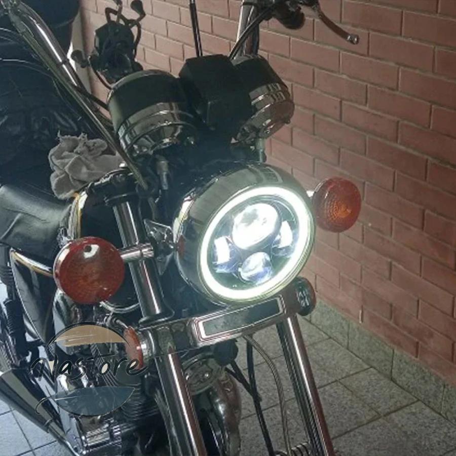 並行輸入品 バイク ヘッドライト ヘッド ライト 7インチ led drl ランプトライアンフカワサキ カワサキ 7.5 インチランプハウジング カスタムパーツ 部品_12