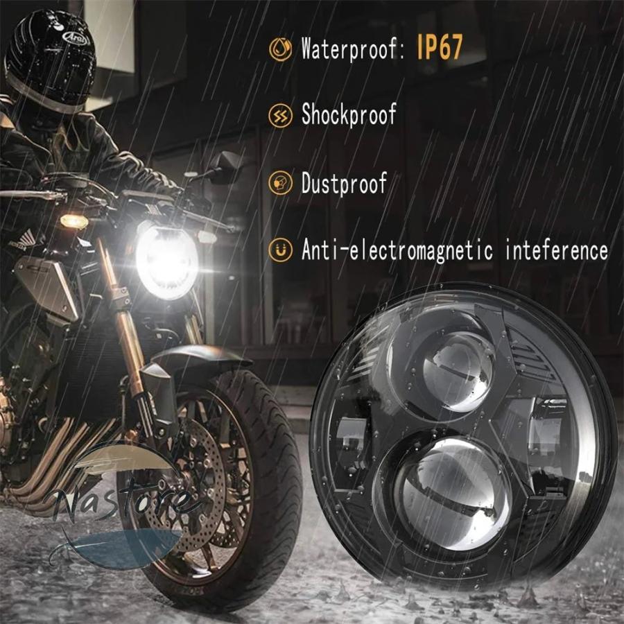 並行輸入品 バイク ヘッドライト 51w 5.75 インチ led プロジェクター hi lo ビーム ハーレー スポーツスター 1200 883