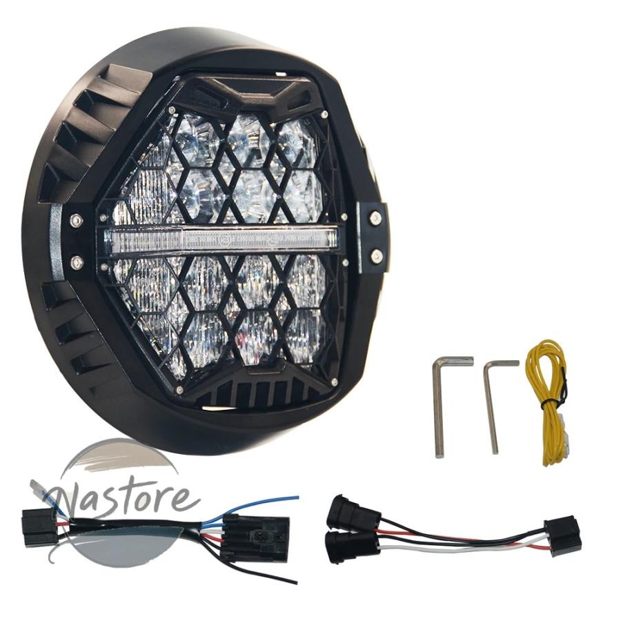並行輸入品 バイク ヘッドライト led ラウンド型 7インチ ヘッドランプ ハウジング カスタムパーツ 部品 アクセサリー_2