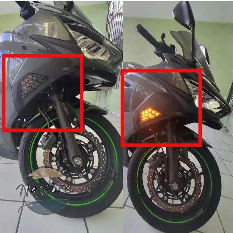 並行輸入品 zx6r バイク ウインカー カワサキ ニンジャ 300 400 650 1000 ニンジャ300 zx 6r led インジケータライトランプフラッシャー カスタムパーツ 部品_6