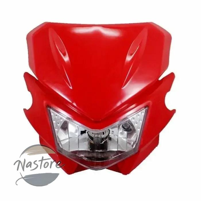 並行輸入品 スズキ suzuki バイク ヘッドライト ヘッド ライト レッド 35 ワットオフロードダート カワサキ ヤマハ カスタムパーツ 部品 アクセサリーの画像